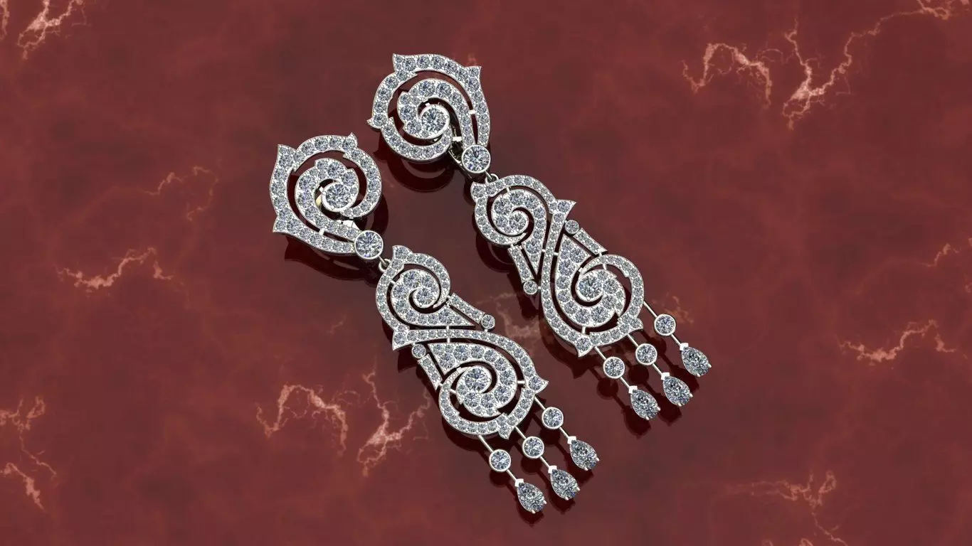 Vintage earrings 3D print model