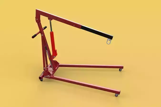 MOBILE HYDRAULIC ENGINE CRANE HOIST HEAVY LIFTING FOLDING MANUAL 3D model