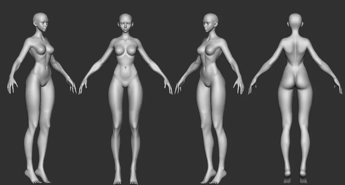 Stylized Female BaseMesh Beauty - Free Free 3D model_0