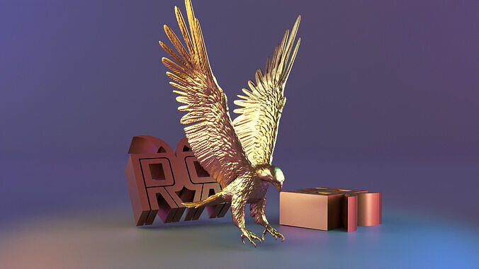 Eagle Landing Statue 3D print model