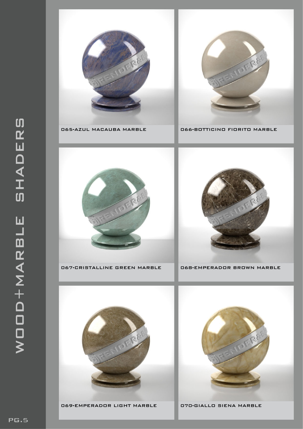 Shaders for VrayforC4D - Bundle 02 Marble and Wood 3D model_6