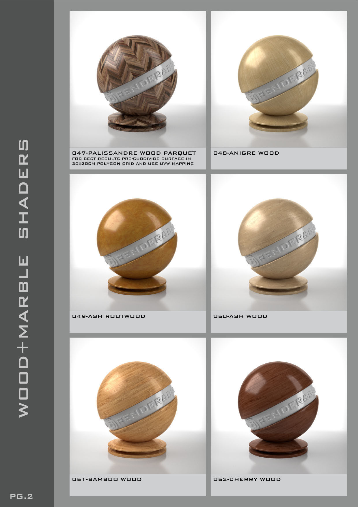 Shaders for VrayforC4D - Bundle 02 Marble and Wood 3D model_3