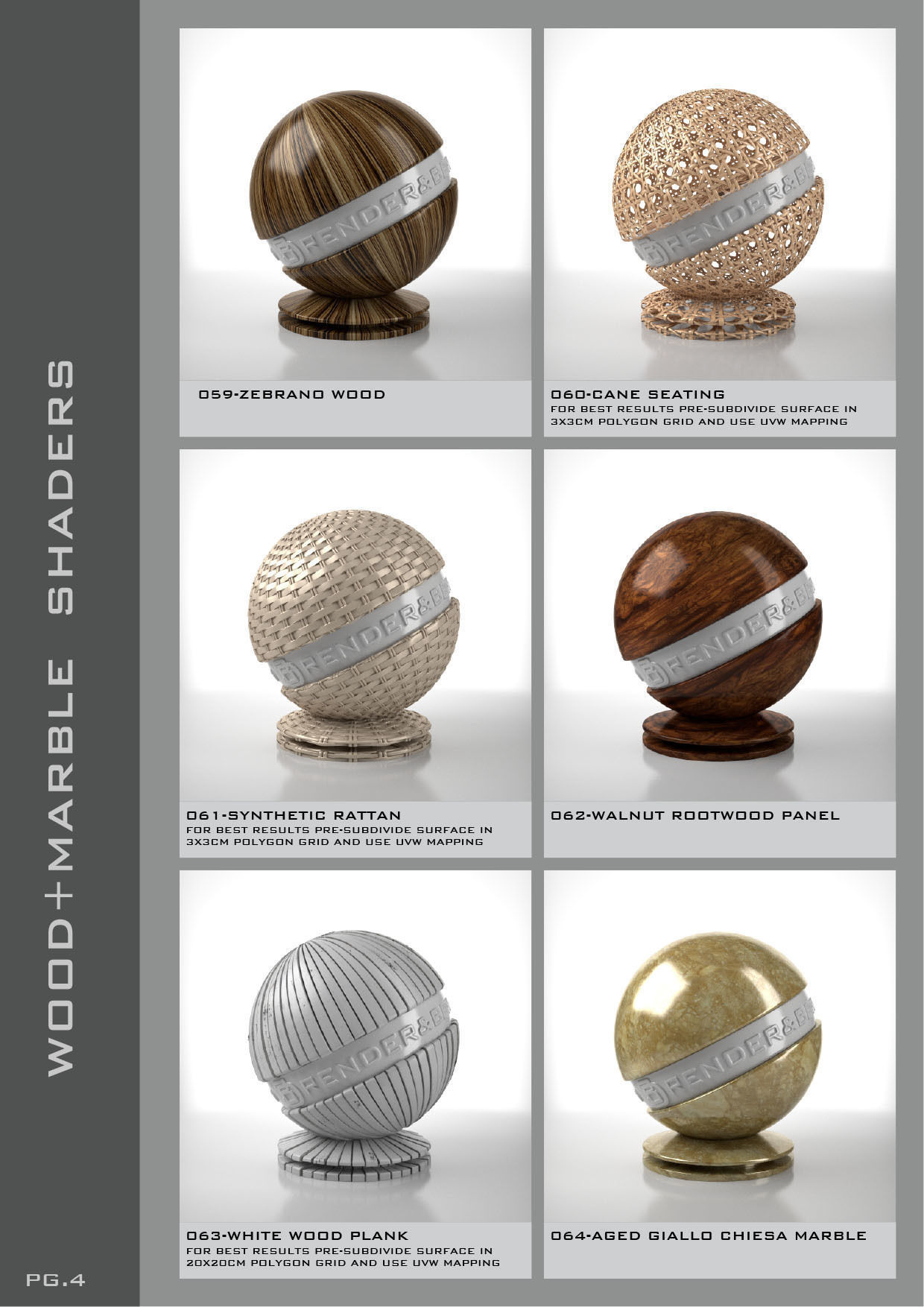 Shaders for VrayforC4D - Bundle 02 Marble and Wood 3D model_5