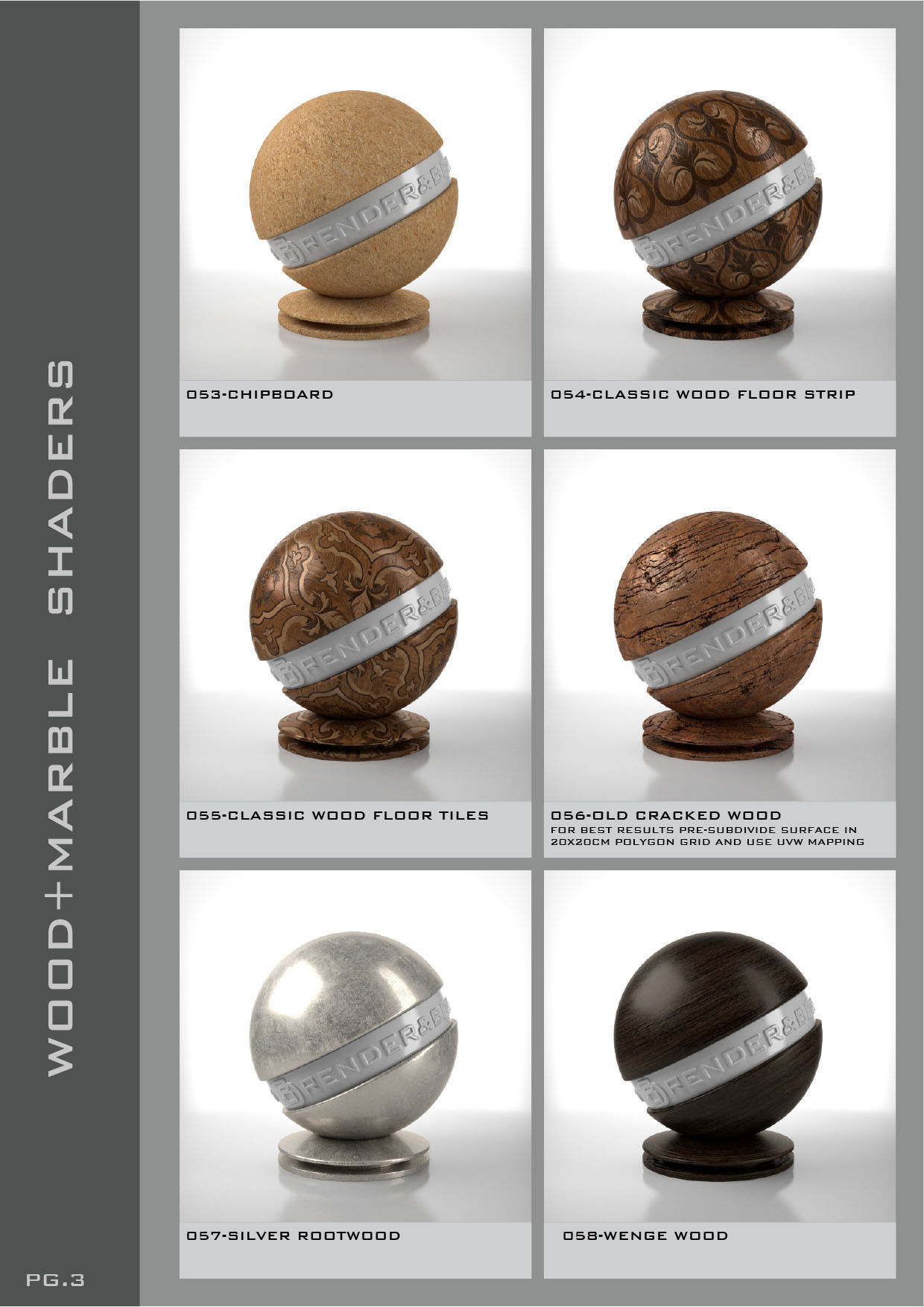 Shaders for VrayforC4D - Bundle 02 Marble and Wood 3D model_4