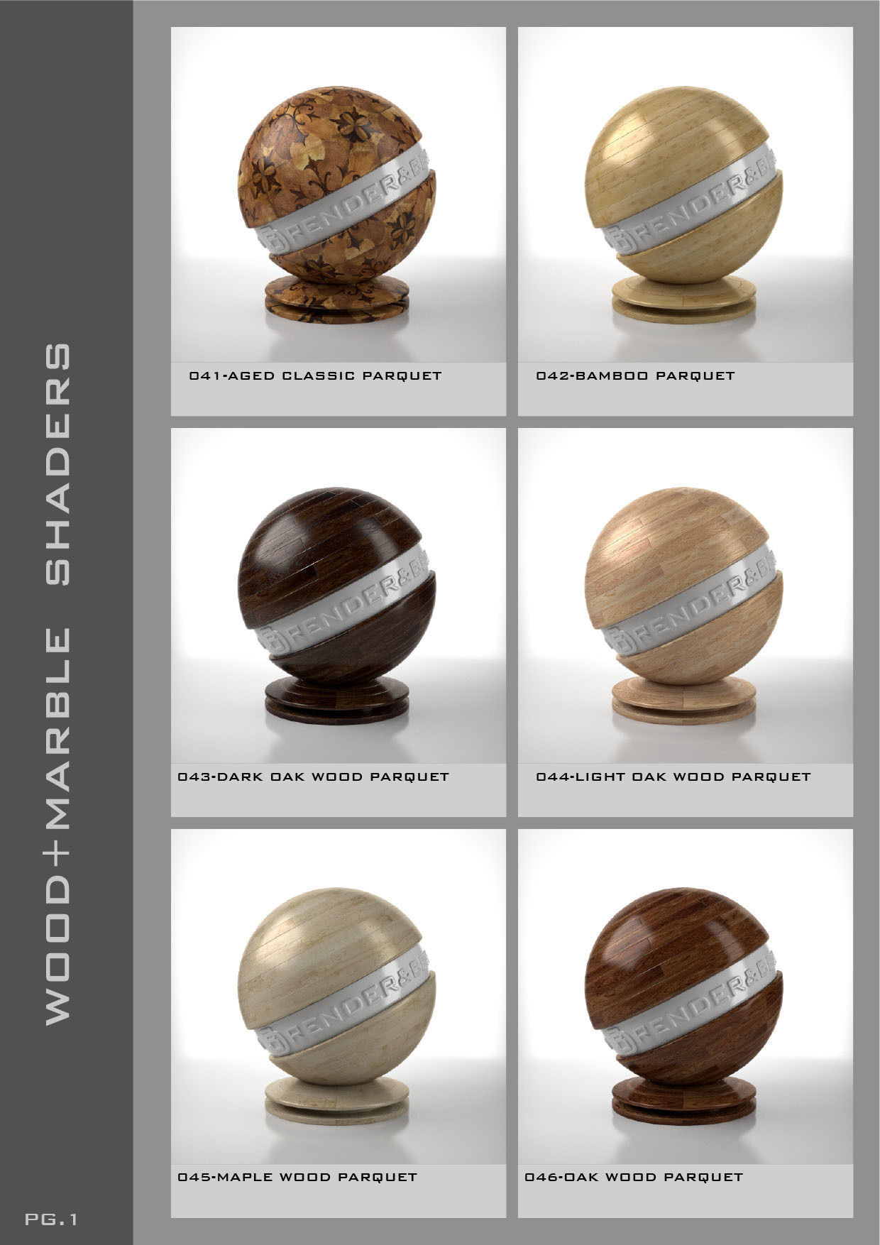 Shaders for VrayforC4D - Bundle 02 Marble and Wood 3D model_2