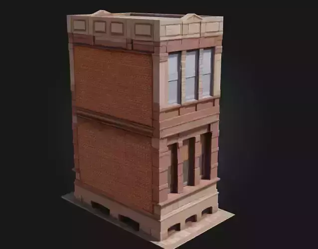 Thin Brick Building  Sleek Profile with Classic Urban Charm