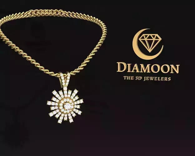 Pendent  for Women and Men diamond and gem Sun