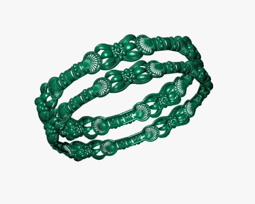 Indian Traditional Bracelets 3D print model_2