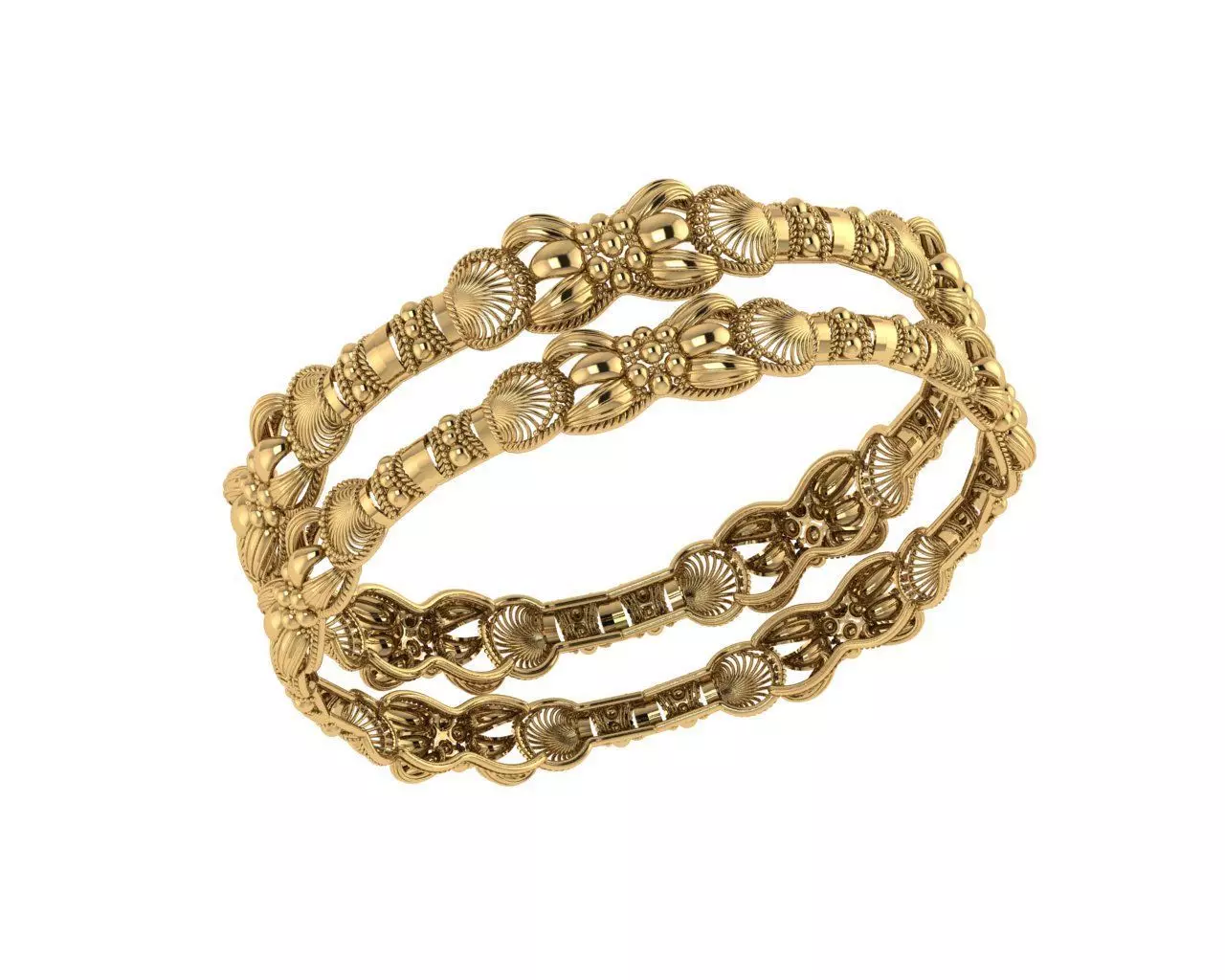 Indian Traditional Bracelets 3D print model_0