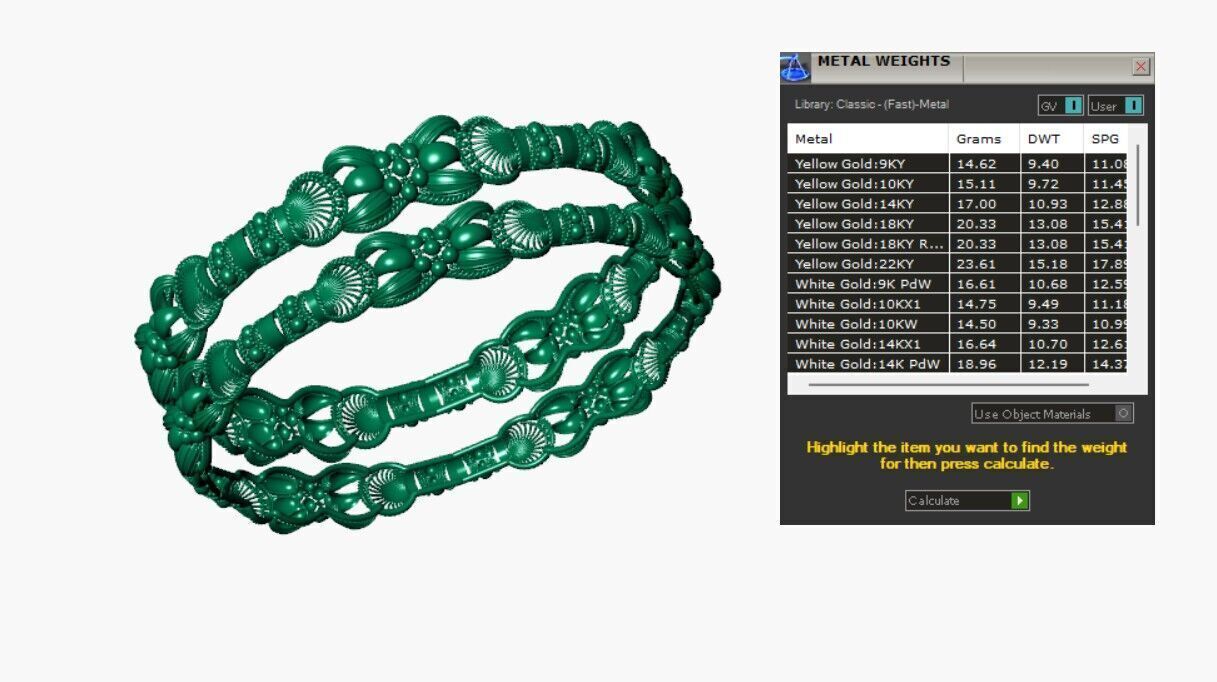 Indian Traditional Bracelets 3D print model_6