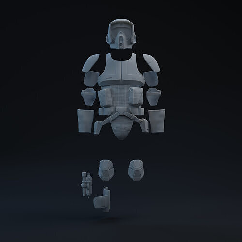 RotJ Scout Trooper One-Twelfth Scale Printable Kit 3D print model