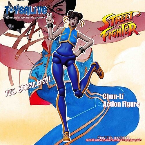 Chun Li Action Figure 3D print model