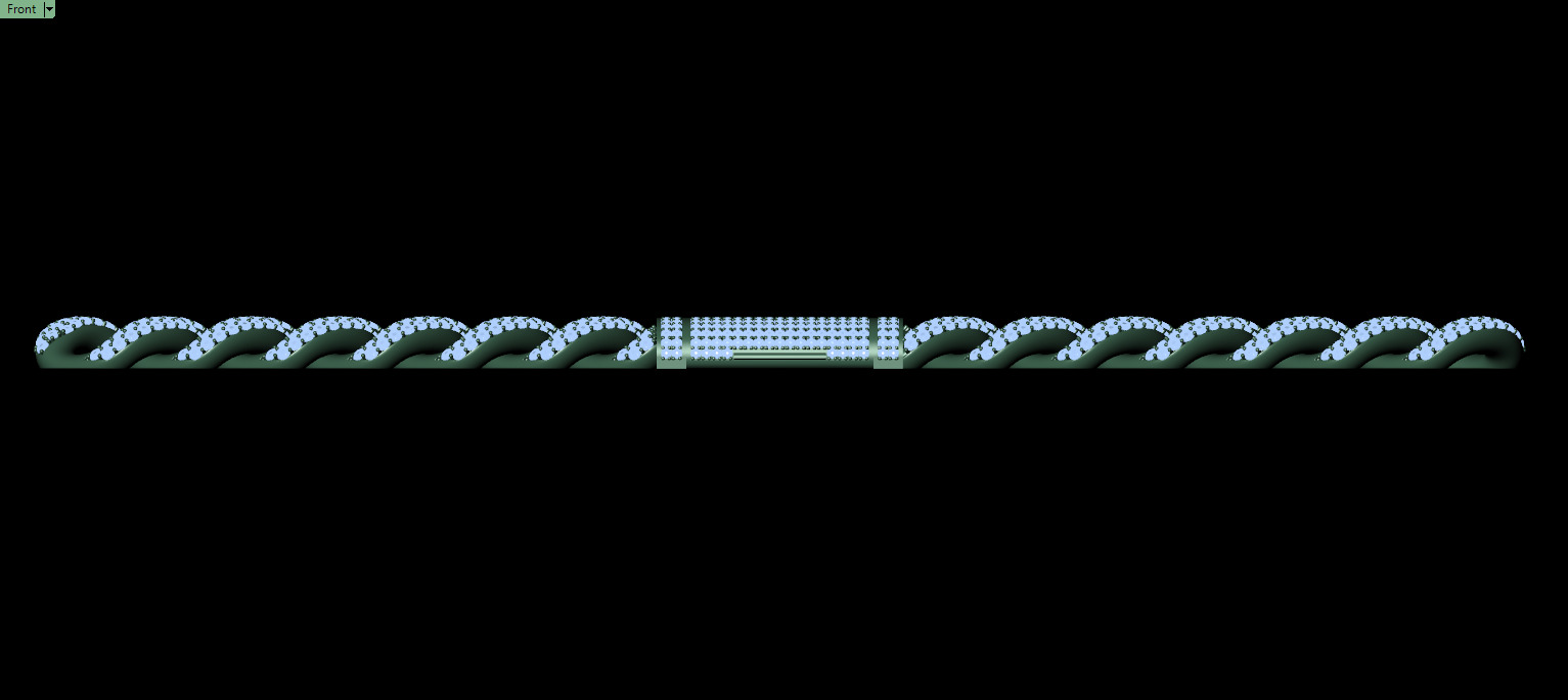 FULL LOCK BOX 18mm Wide CUBAN Link Chain - SOLID 3D print model_8