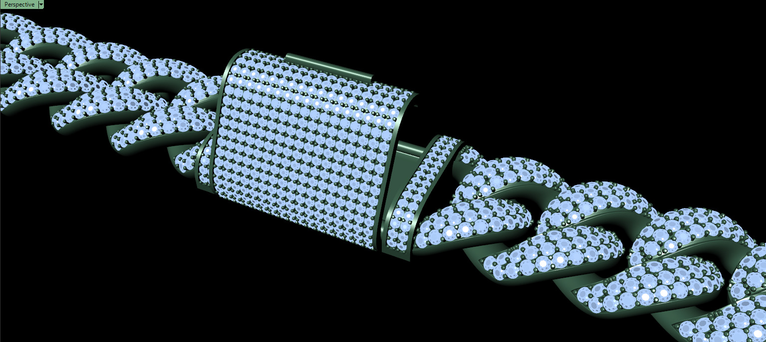 FULL LOCK BOX 18mm Wide CUBAN Link Chain - SOLID 3D print model_14