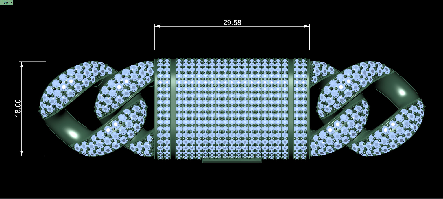 FULL LOCK BOX 18mm Wide CUBAN Link Chain - SOLID 3D print model_25