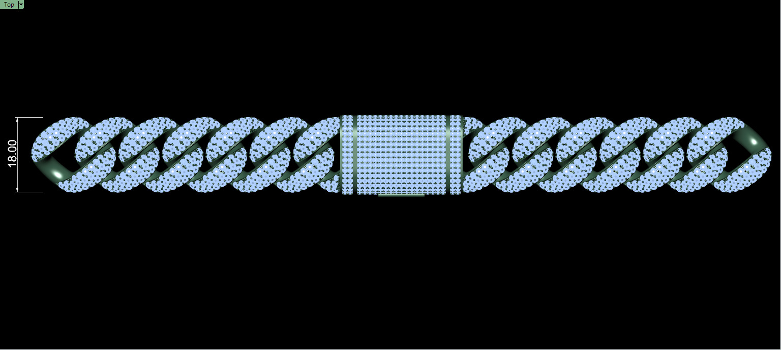 FULL LOCK BOX 18mm Wide CUBAN Link Chain - SOLID 3D print model_7