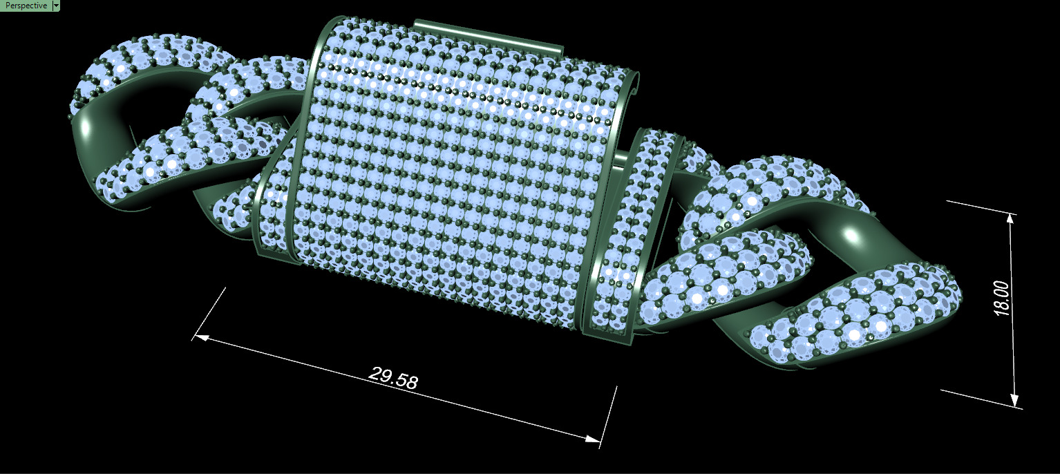 FULL LOCK BOX 18mm Wide CUBAN Link Chain - SOLID 3D print model_27