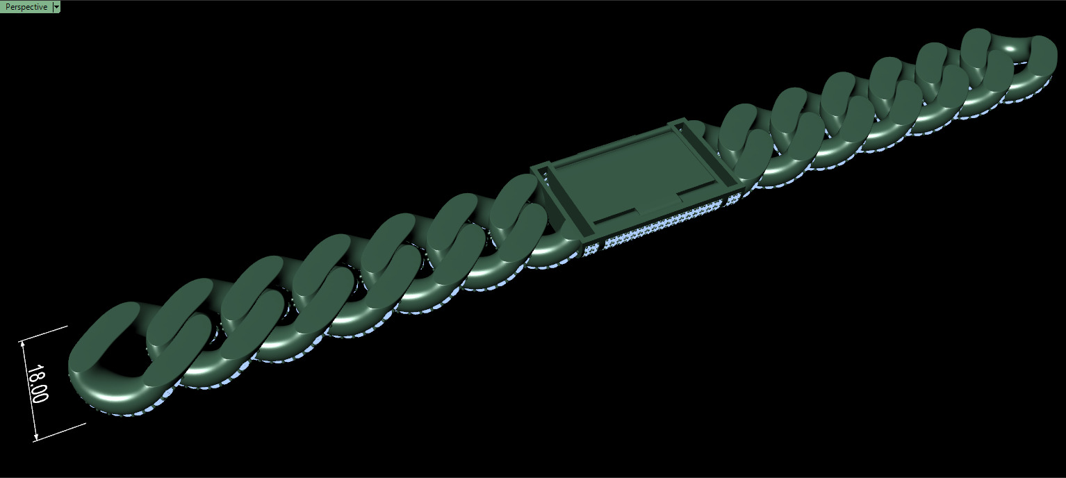 FULL LOCK BOX 18mm Wide CUBAN Link Chain - SOLID 3D print model_11