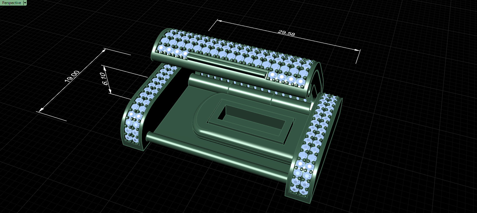 FULL LOCK BOX 18mm Wide CUBAN Link Chain - SOLID 3D print model_34