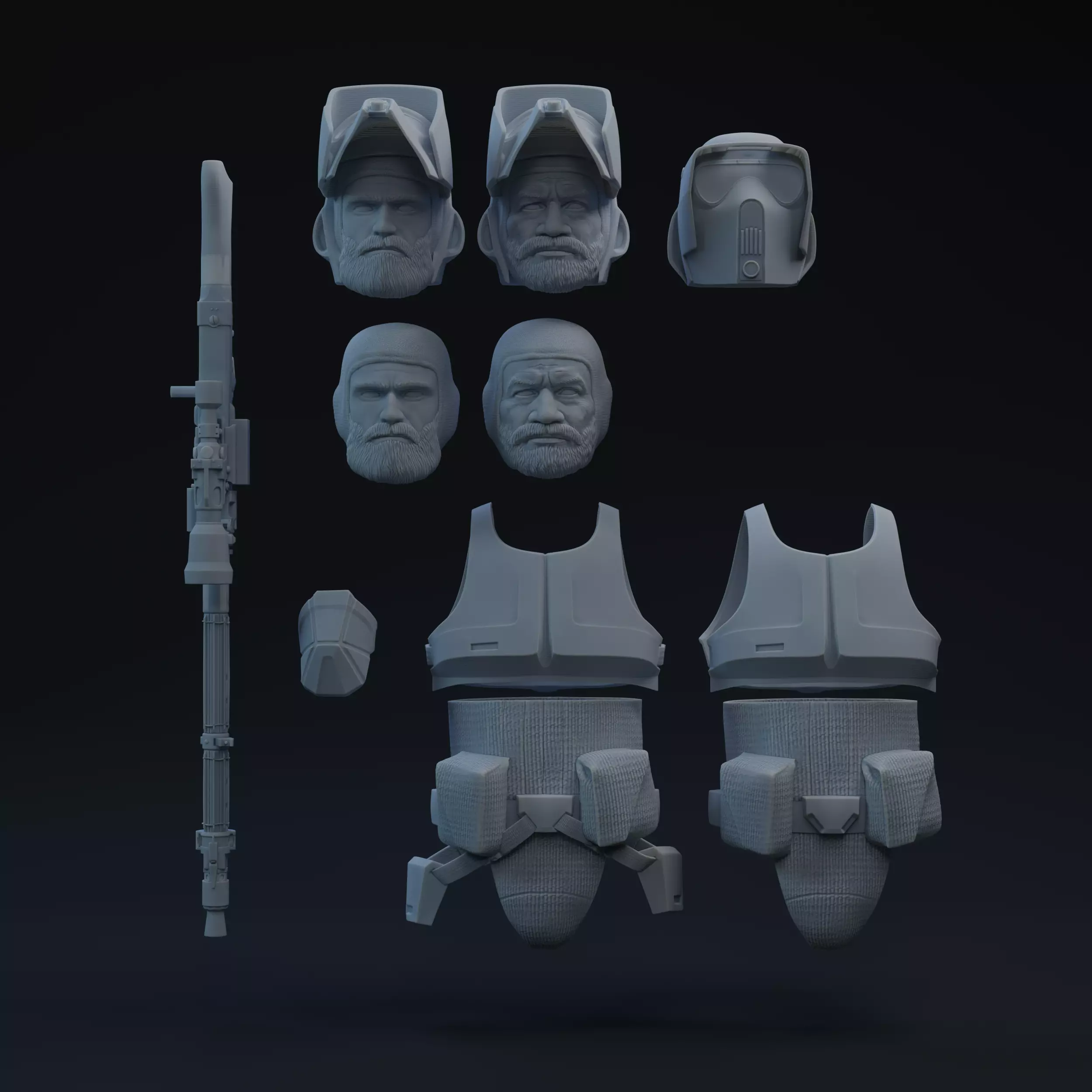 RotJ Scout Trooper Add-On One-Twelfth Scale Printable Kit 3D print model_0