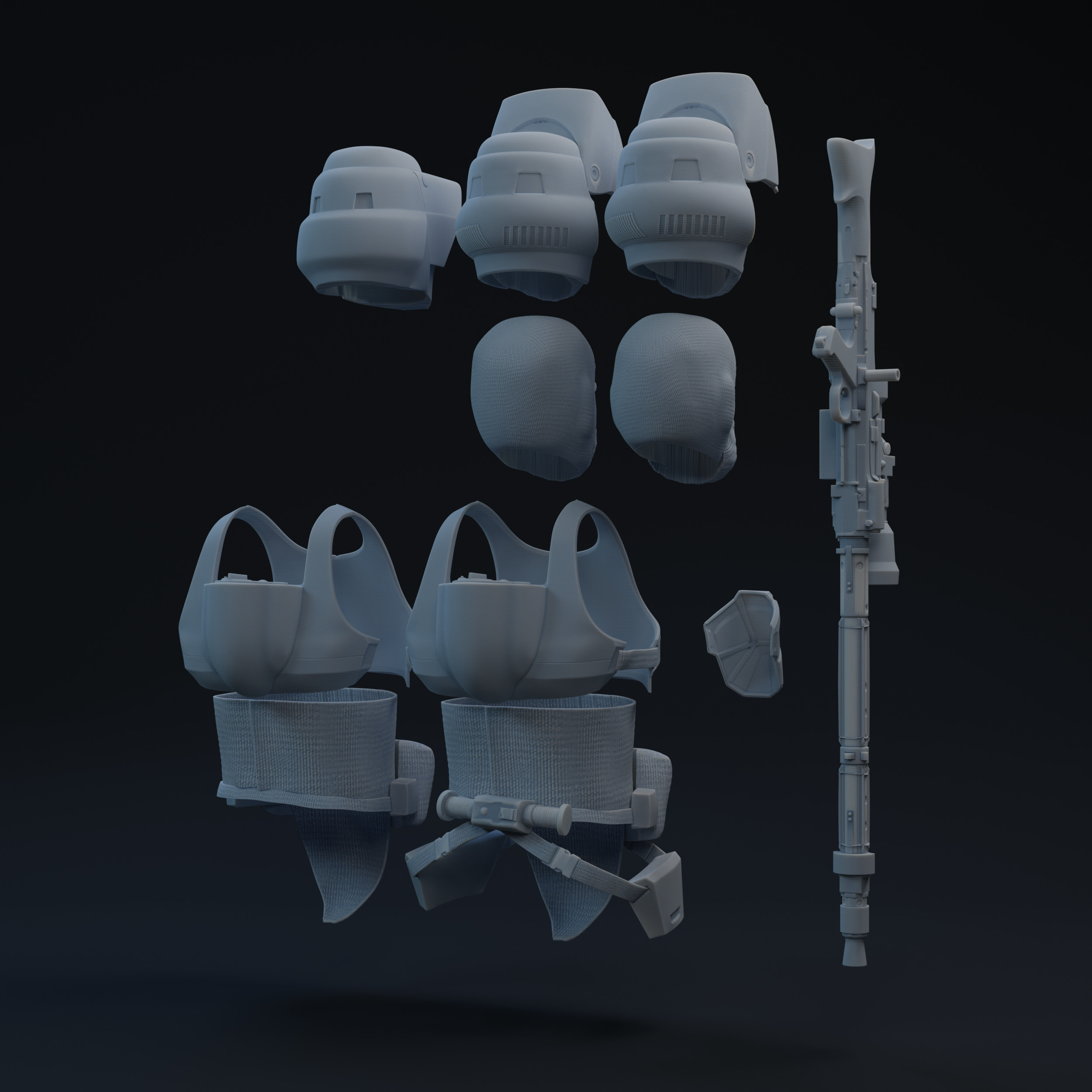 RotJ Scout Trooper Add-On One-Twelfth Scale Printable Kit 3D print model_2