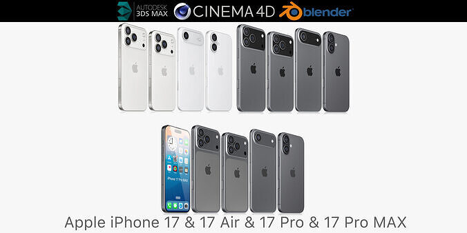 Apple iPhone 17 collection v1 v2 v3 3D model