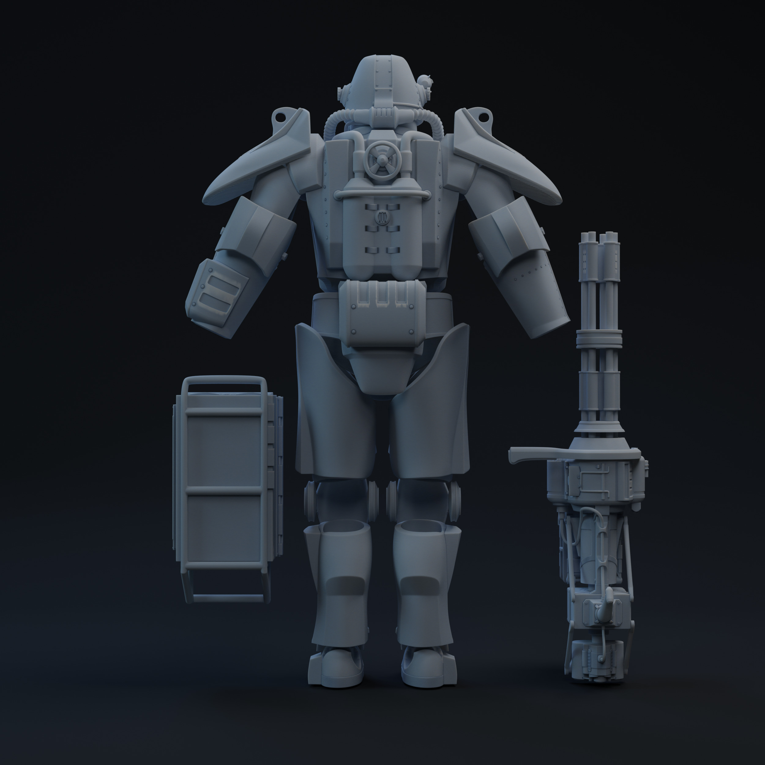 T-45 F3 NV Power Armor One-Twelfth Scale Printable Kit 3D print model_2
