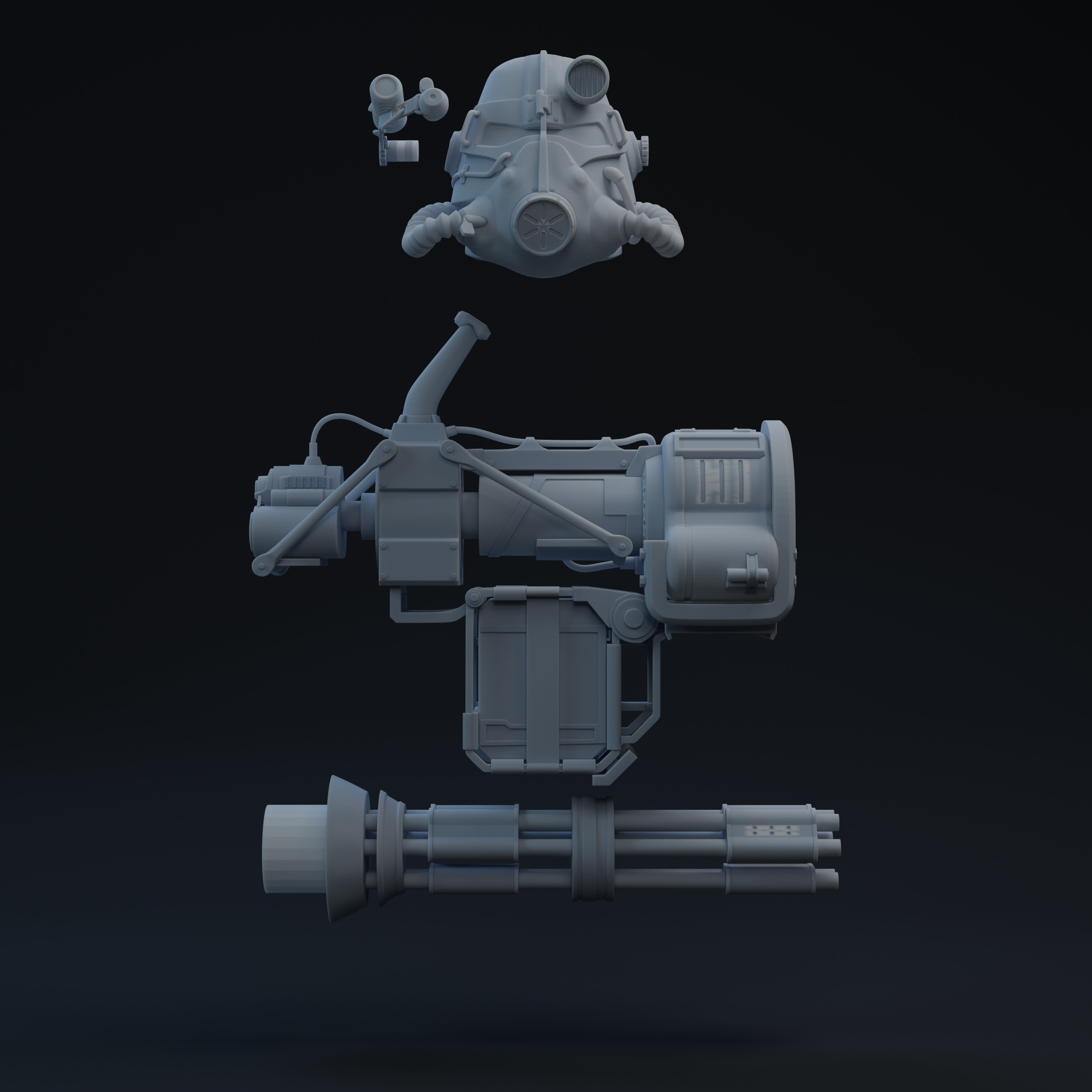 T-45 F3 NV Power Armor One-Twelfth Scale Printable Kit 3D print model_3