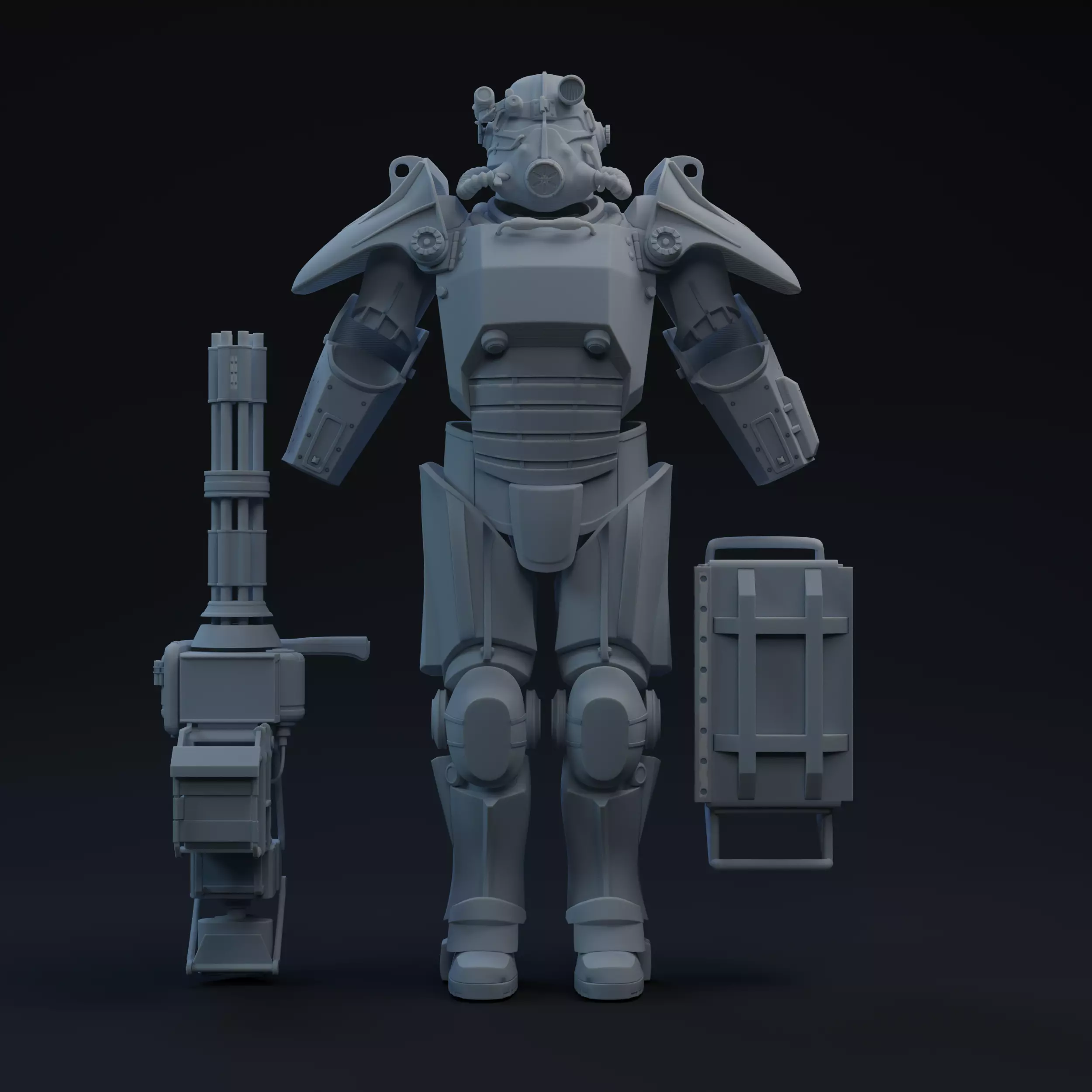 T-45 F3 NV Power Armor One-Twelfth Scale Printable Kit 3D print model_0