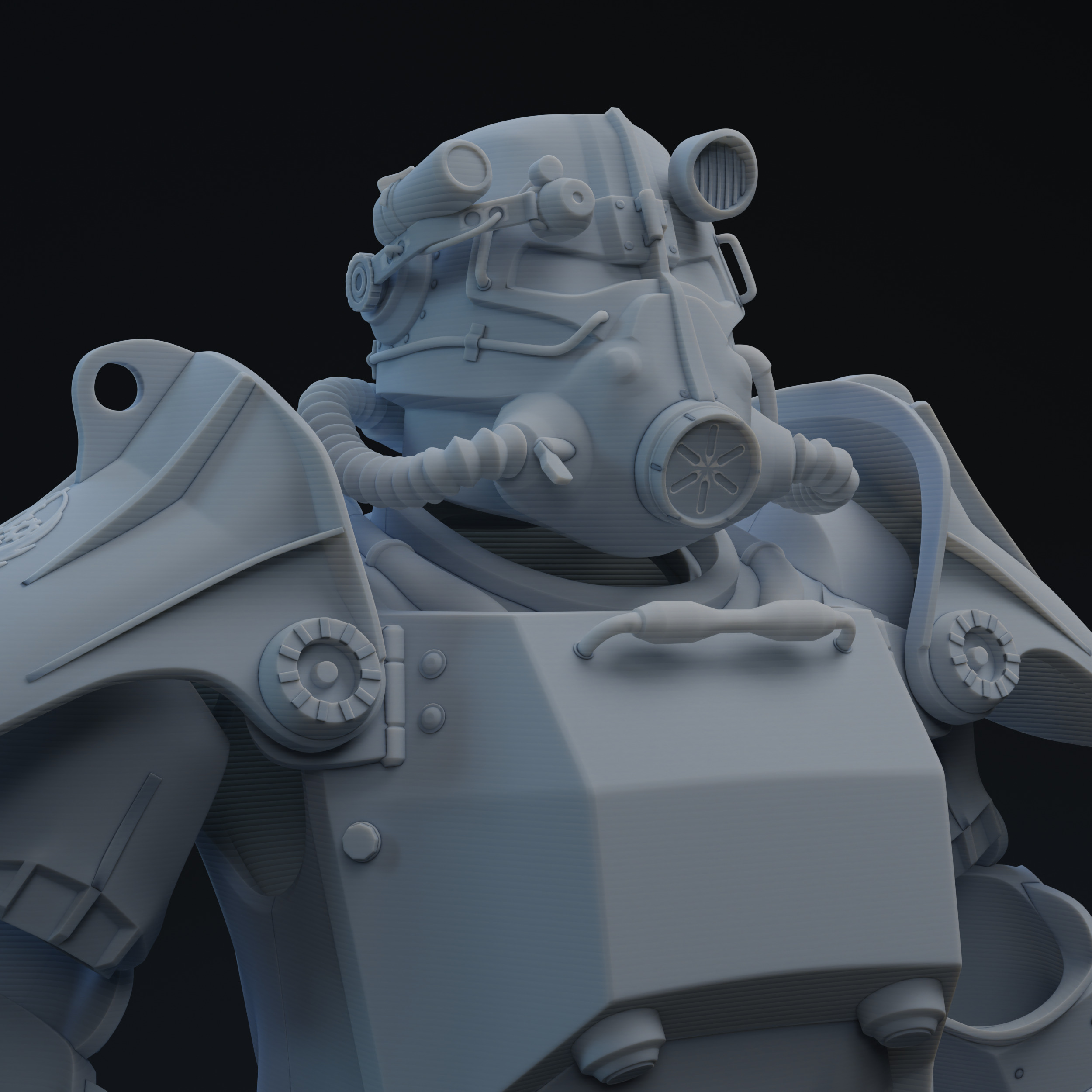 T-45 F3 NV Power Armor One-Twelfth Scale Printable Kit 3D print model_1