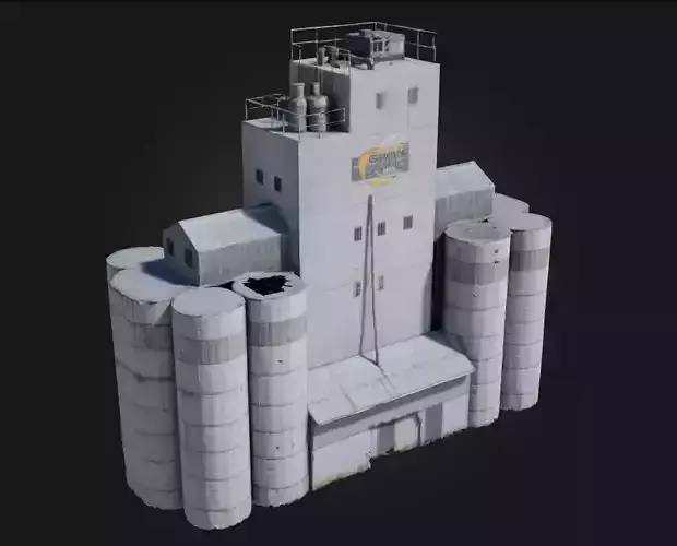 Grain Silo Complex Industrial Backbone of Rural Infrastructure 3D model