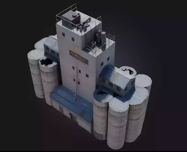 Grain Silo Complex  Industrial Backbone of Rural Infrastructure 3D model 4