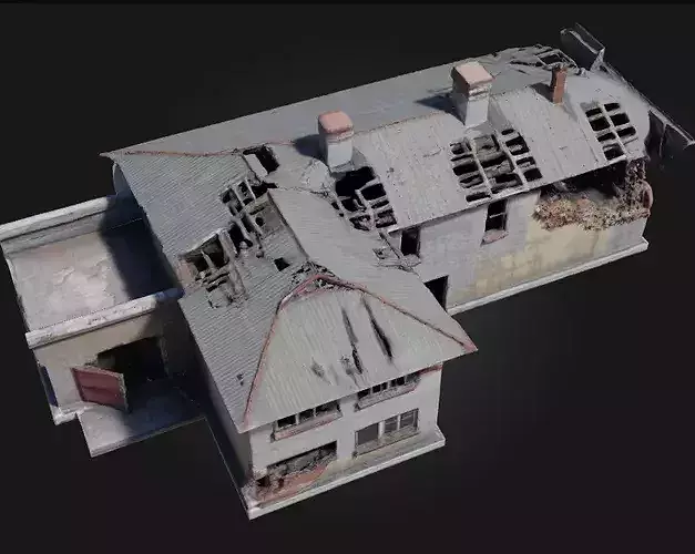 Abandoned Warehouse  Echoes of Industrial Silence 3D model 2