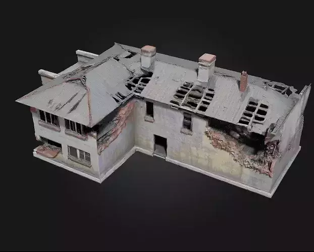 Abandoned Warehouse  Echoes of Industrial Silence 3D model 3