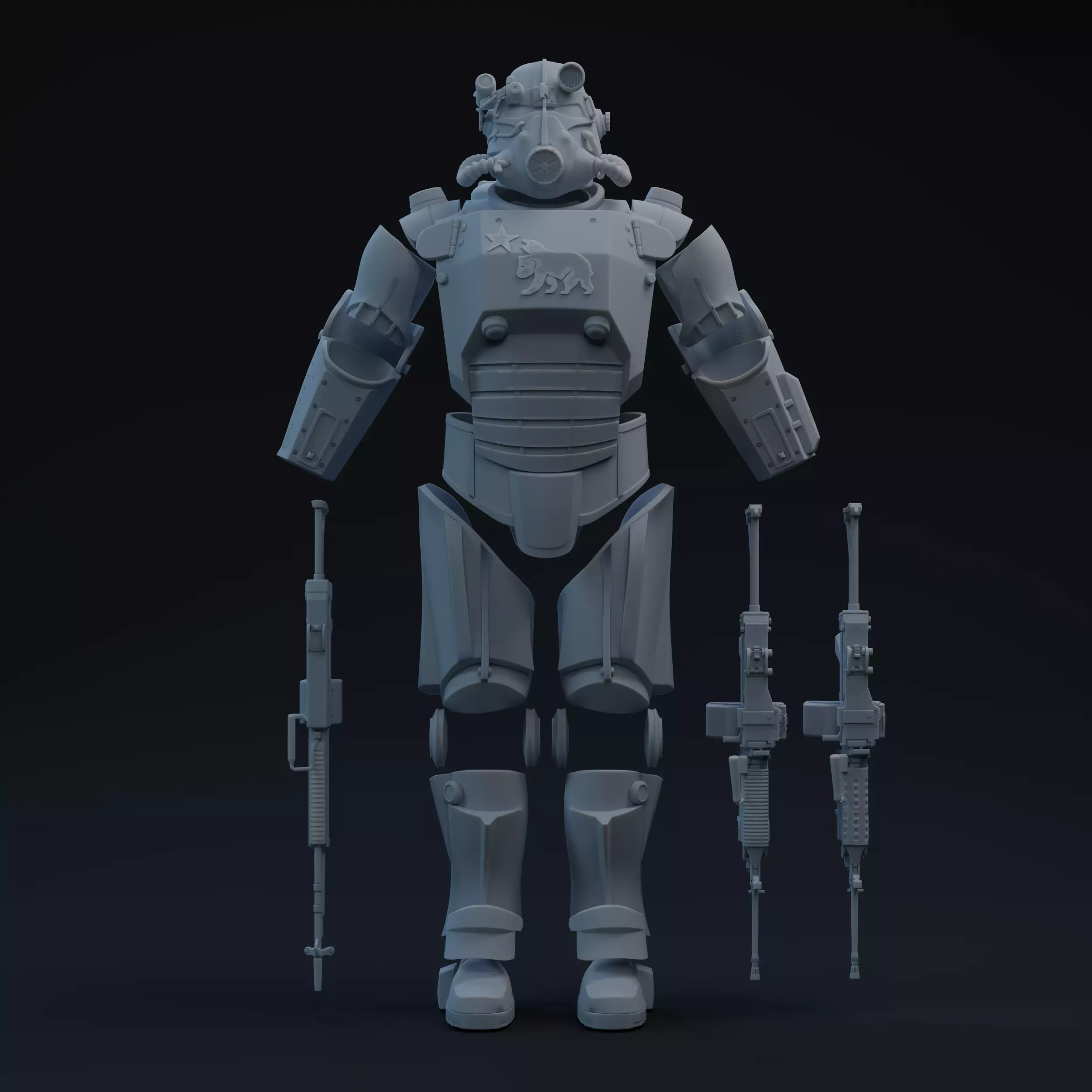 FNV NCR Salvaged PA One-Twelfth Scale Printable Kit 3D print model_0