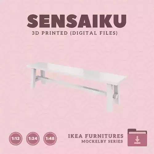 2 MOCKELBY Bench 70 In for Dollhouse - IKEA - 3D Print