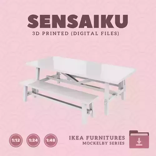 3 MOCKELBY Table and Bench for Dollhouse - IKEA - 3D Print