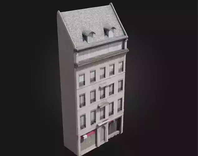 Haussmannian Building Mockup  Parisian Elegance in 3D Form