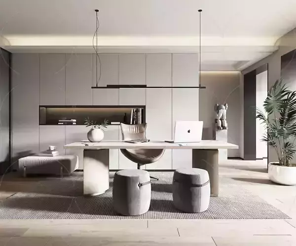  Study Room 3D Scene VRAY 3D model