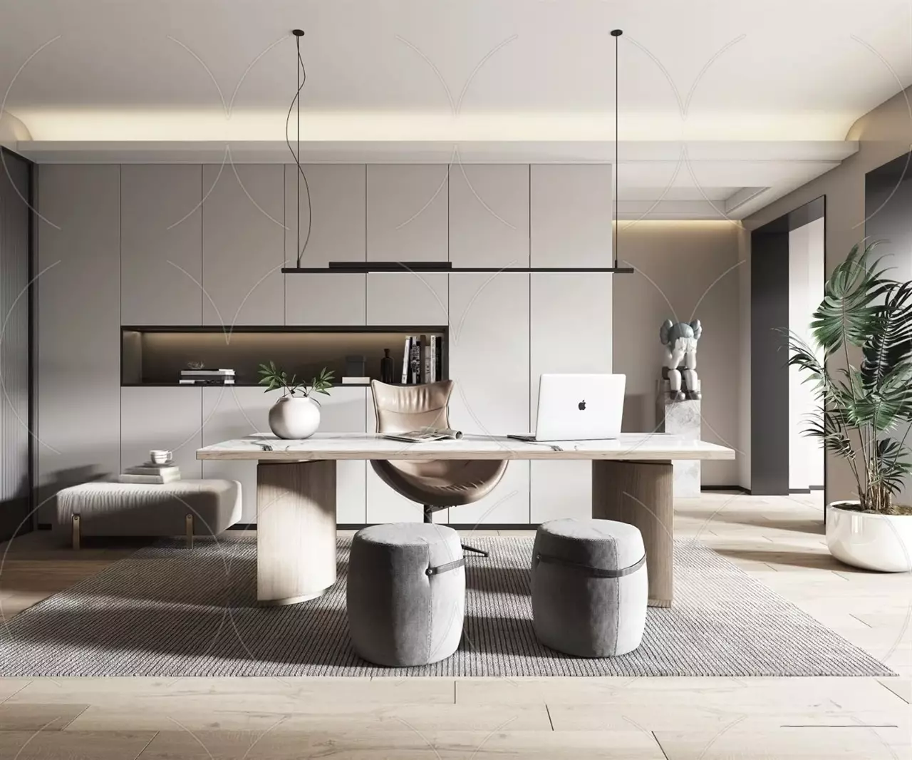 Study Room 3D Scene VRAY 3D model