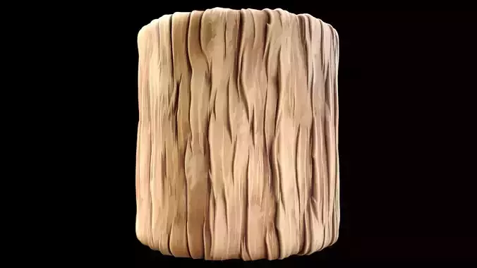 Stylized Rough Wood Trunk Substance PBR material and textures