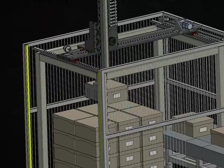 Truss Carton Palletizer  Efficient Carton Stacking Machine 3D model_14