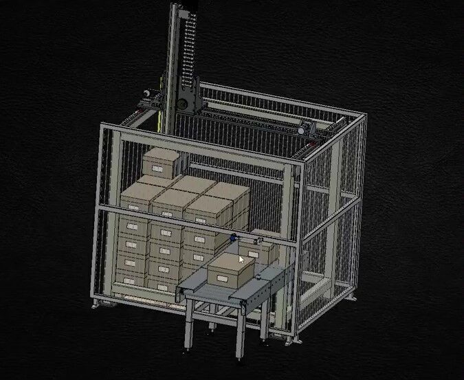 Truss Carton Palletizer  Efficient Carton Stacking Machine 3D model_2