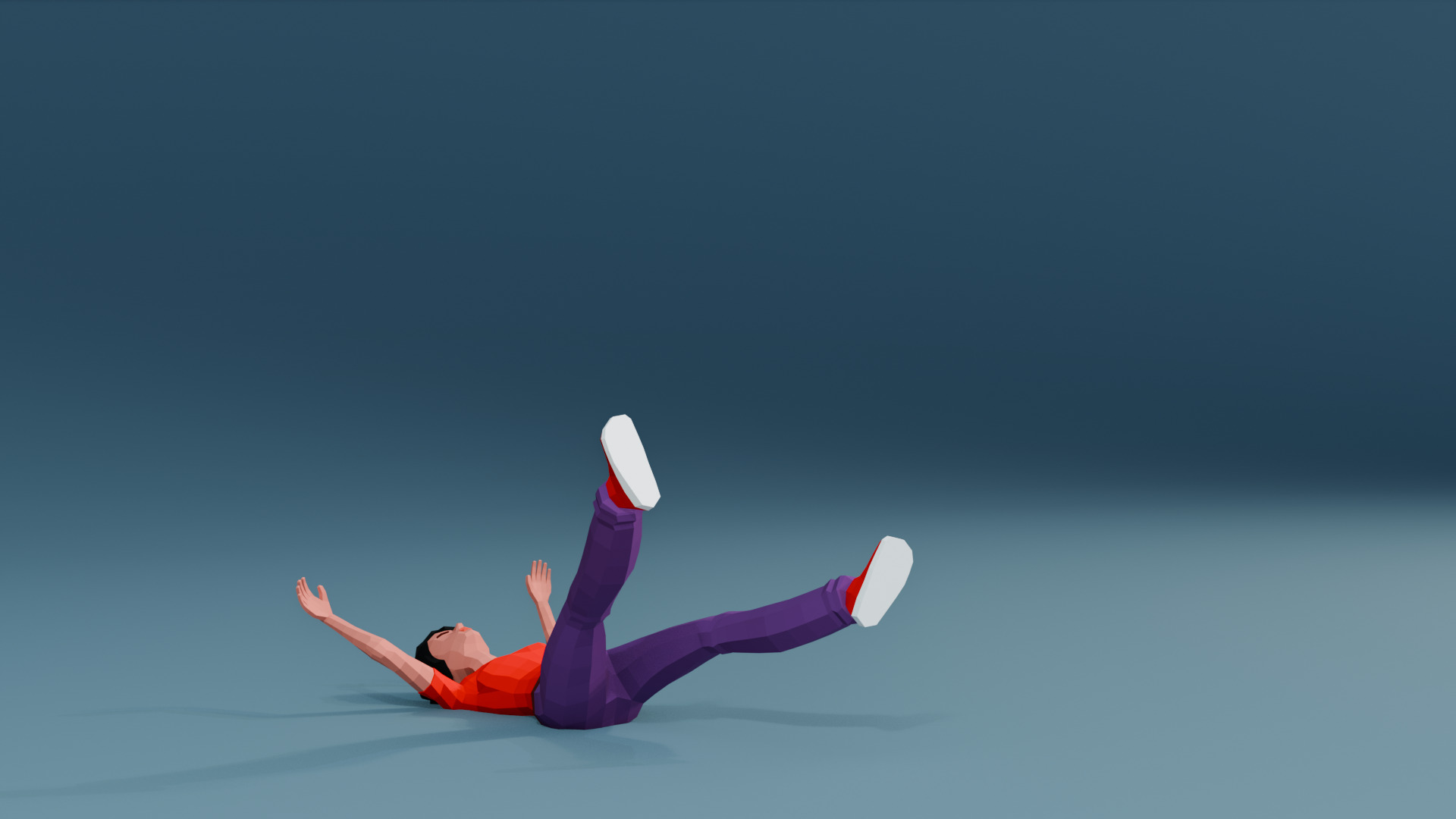 Simple woman low-poly stylized Low-poly 3D model_27