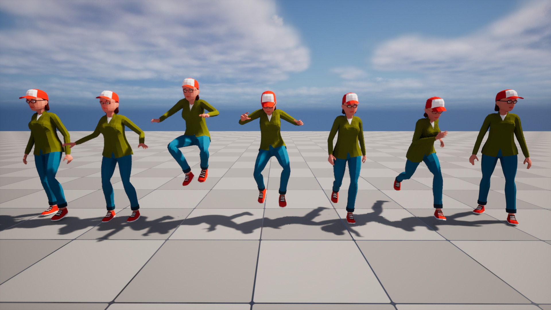 Simple woman low-poly stylized Low-poly 3D model_29