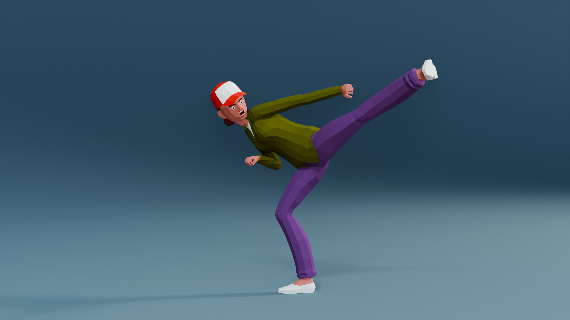 Simple woman low-poly stylized Low-poly 3D model_12