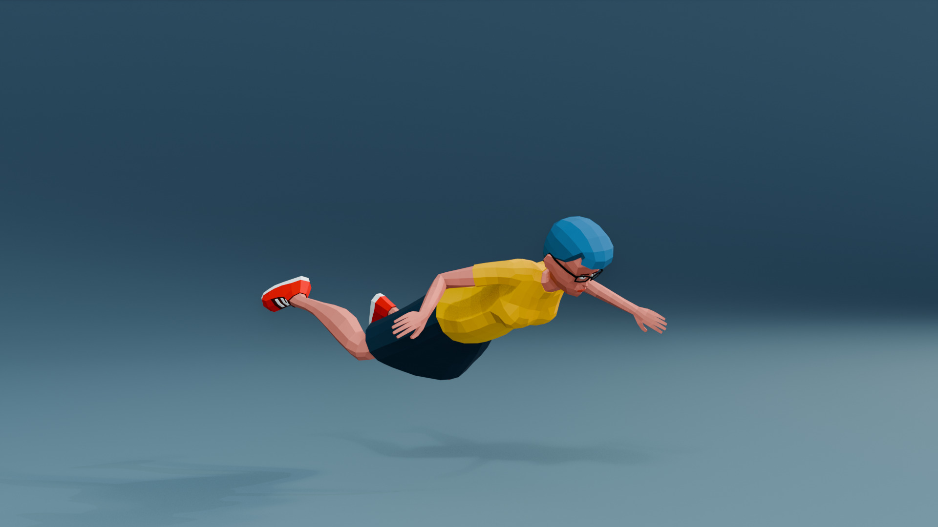 Simple woman low-poly stylized Low-poly 3D model_23