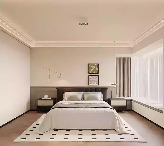 Cozy Natural Bedroom 069 3D model