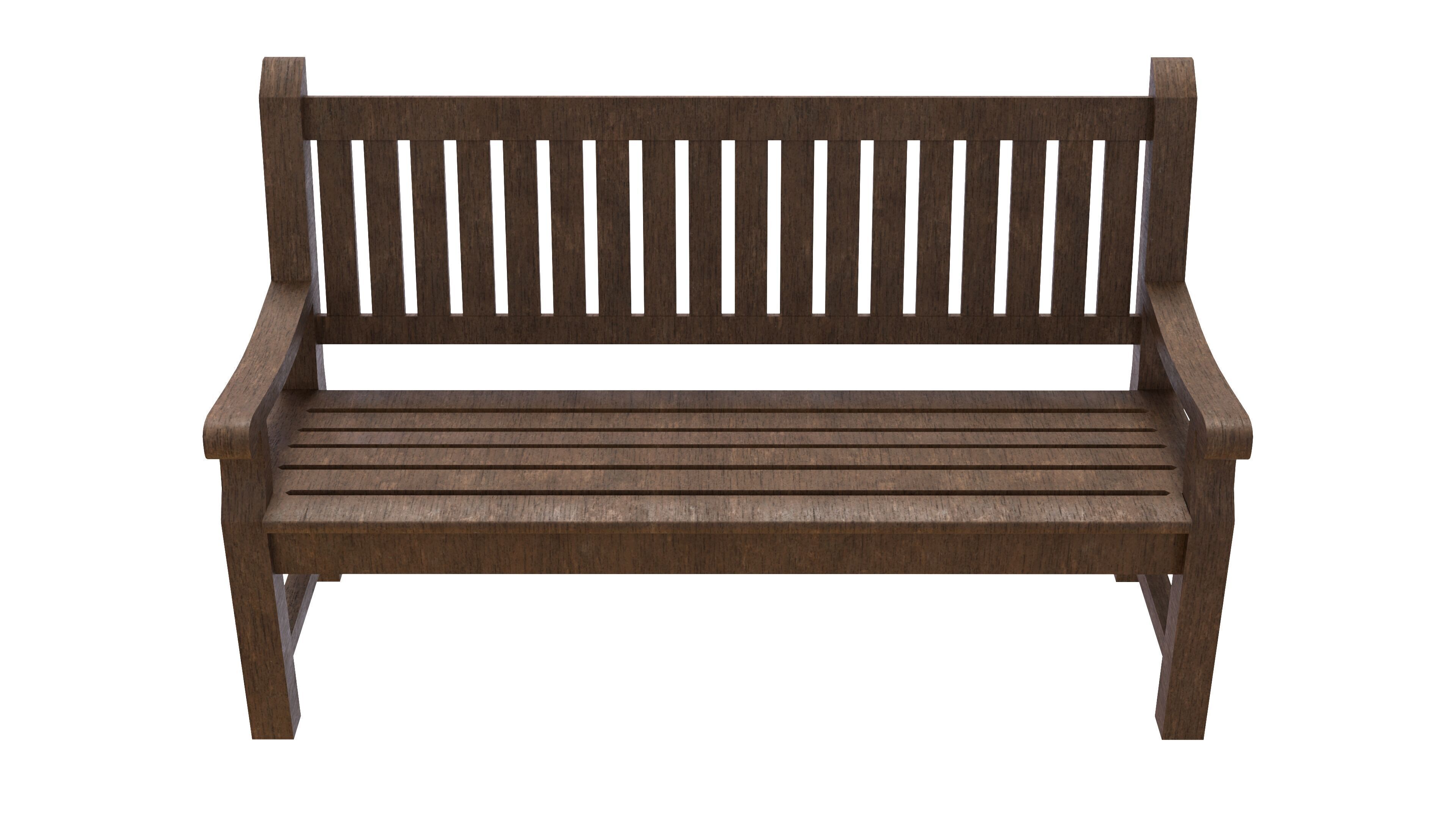 Garden Bench 3D Model Set Low-poly 3D model_1