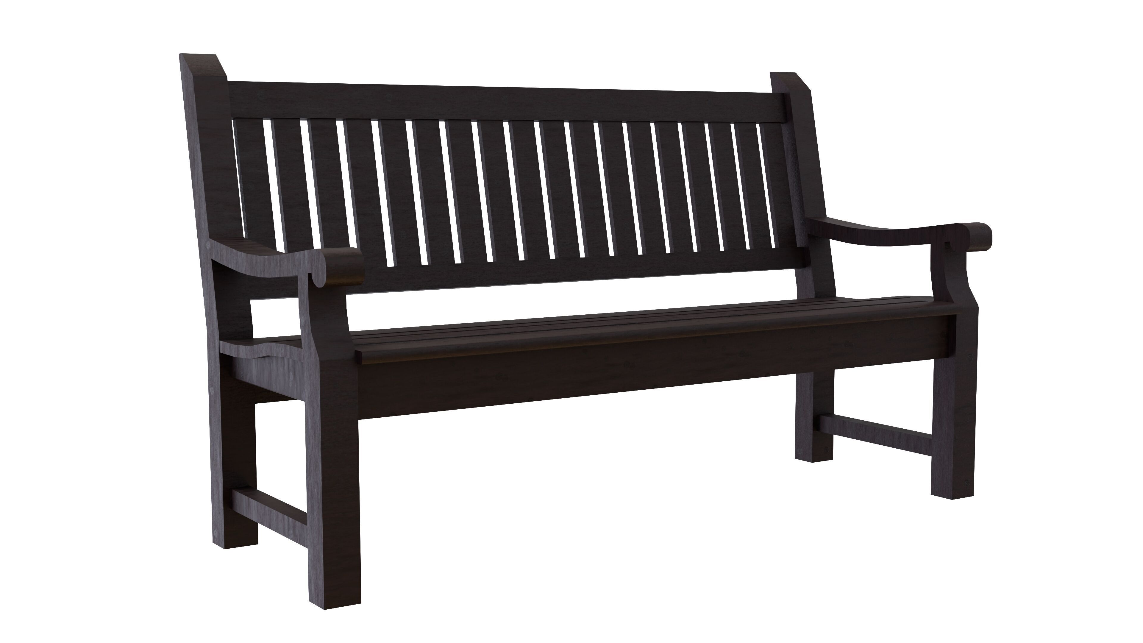 Garden Bench 3D Model Set Low-poly 3D model_7